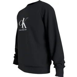 Sweat shirt homme Calvin Klein Classic front logo Noir - ZESHOES