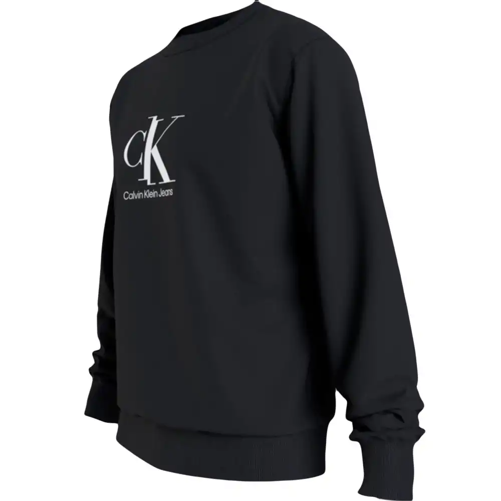 Sweat shirt homme Calvin Klein Classic front logo Noir - ZESHOES