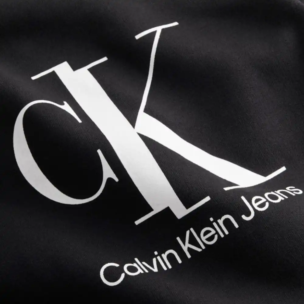 Sweat shirt homme Calvin Klein Classic front logo Noir - ZESHOES