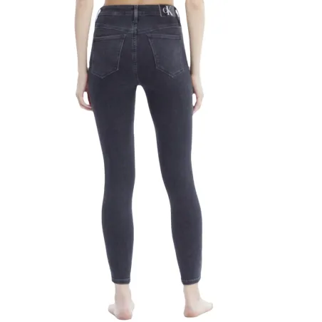 Jeans femme Calvin Klein Noir High rise super skinny ankle