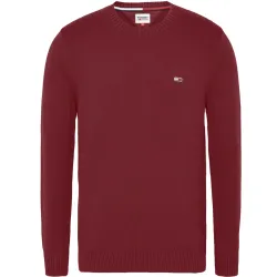 Pull homme Tommy Jeans Essential crew neck sweater Rouge - ZESHOES