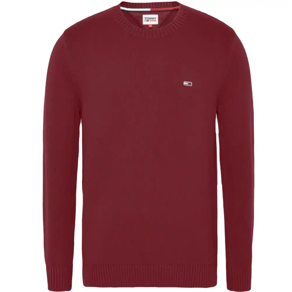 Pull homme Tommy Jeans Essential crew neck sweater Rouge - ZESHOES