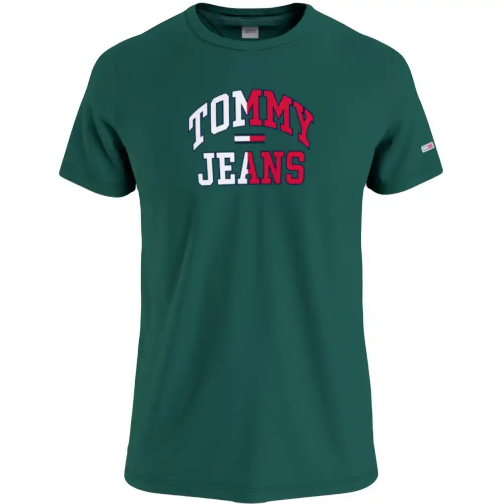 T shirt manche courte homme Tommy Jeans Entry collegiate Vert - ZESHOES