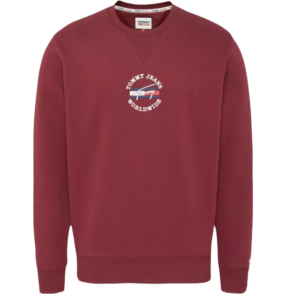 Tommy Jeans Sweat Timeless 2 crew Homme Bordeaux