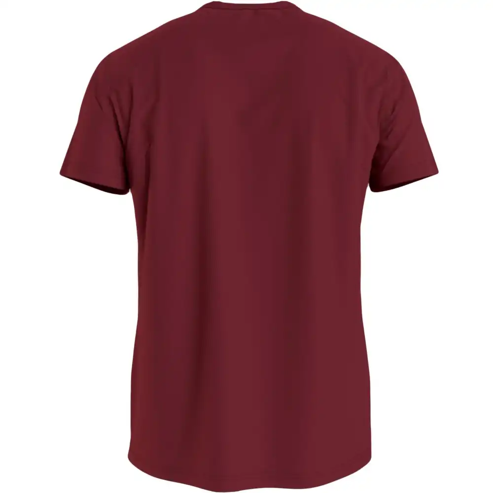 T shirt manche courte homme Tommy Jeans Chest logo tee Bordeaux - ZESHOES
