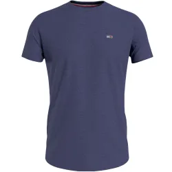 T shirt manche courte homme Tommy Jeans Slim jaspe c neck Bleu - ZESHOES
