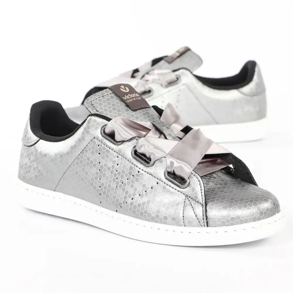 Basket basse femme Victoria Argent Argent - ZESHOES Basket basse femme Victoria Argent Argent - ZESHOES