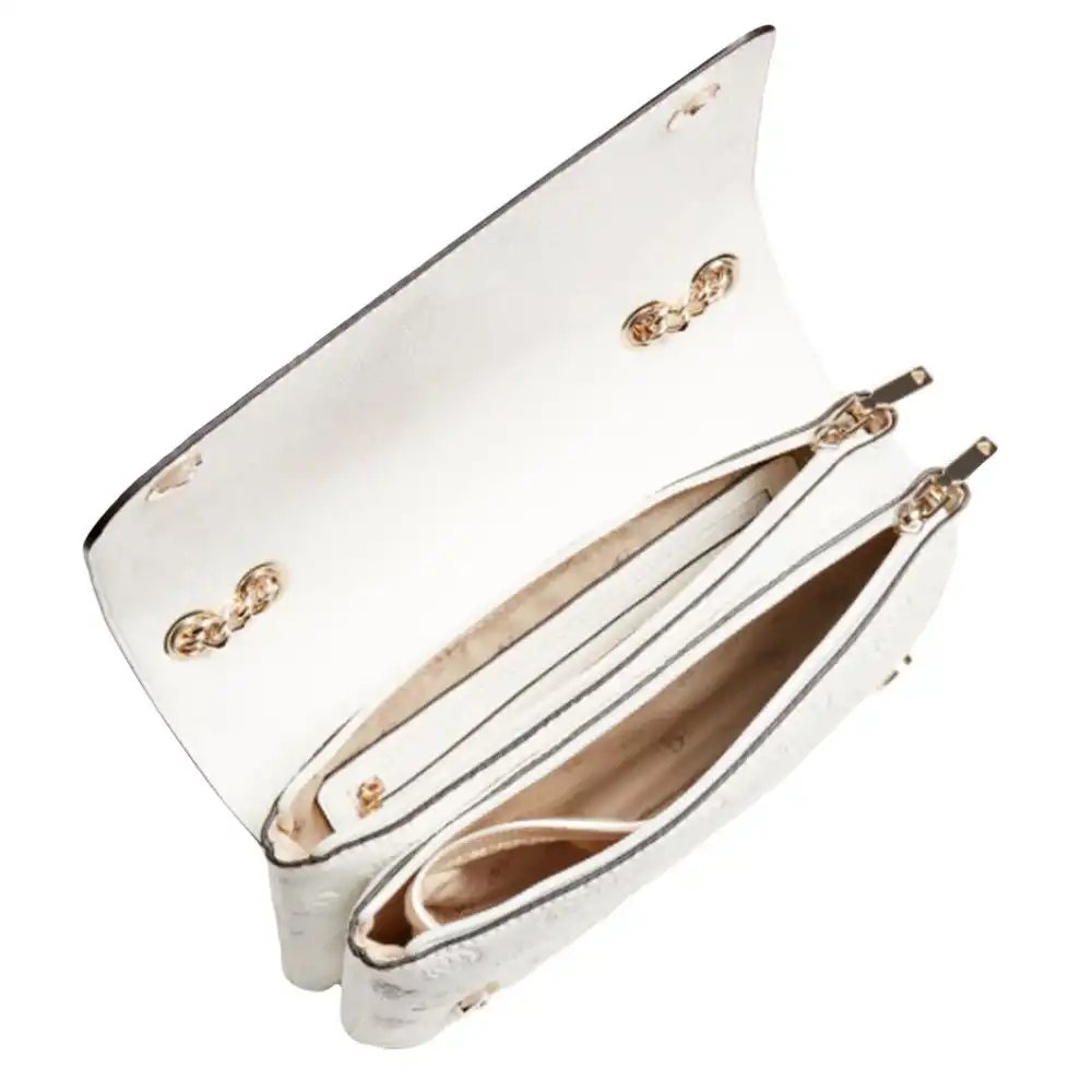 Pochette femme Guess Helaina logo 4g Blanc - ZESHOES
