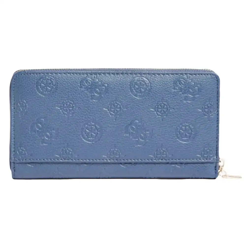 Portefeuille femme Guess Classic logo triangle Bleu - ZESHOES