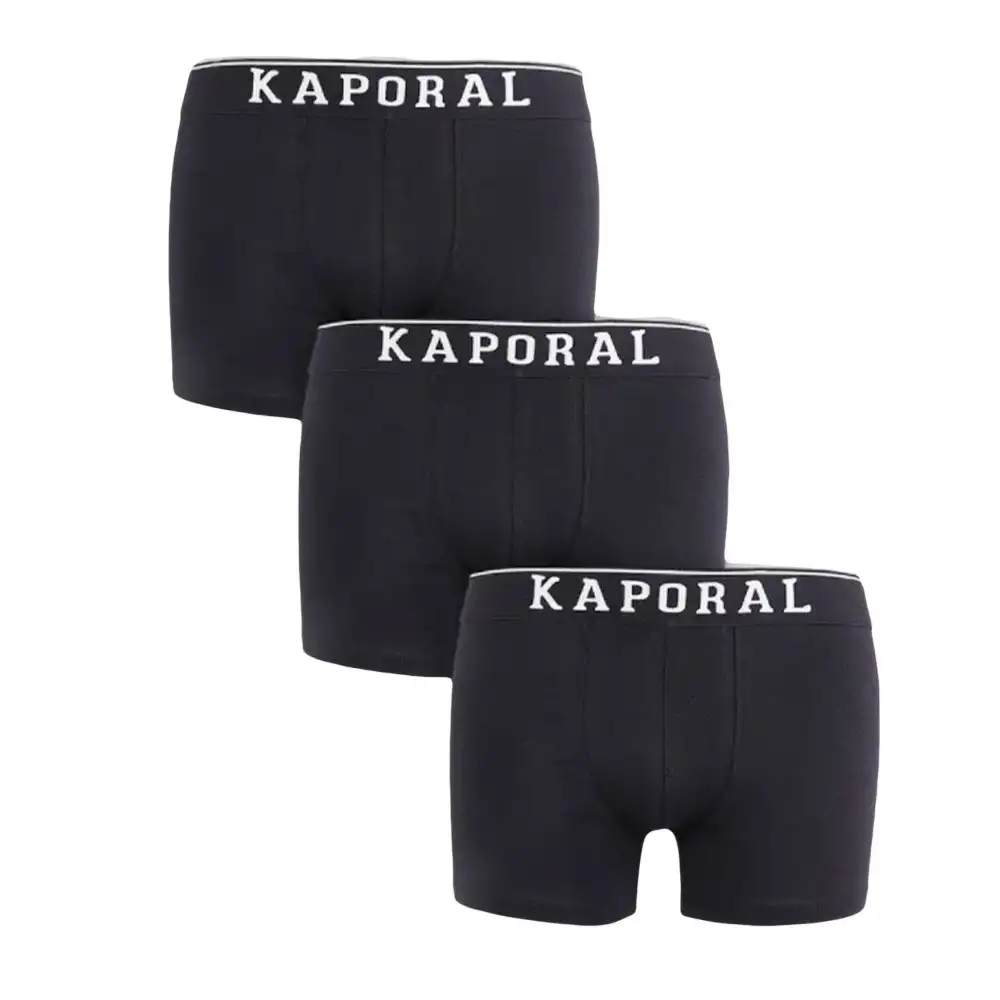 Boxer homme Kaporal  Noir  Pack x3 front logo