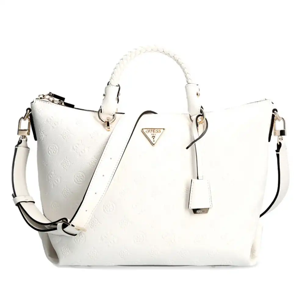 Sac a main femme Guess Logo triangle Blanc - ZESHOES