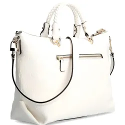 Sac a main femme Guess Logo triangle Blanc - ZESHOES