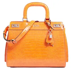 Sac a main femme Guess Maxi Katey croco Orange - ZESHOES Sac a main femme Guess Maxi Katey croco Orange - ZESHOES