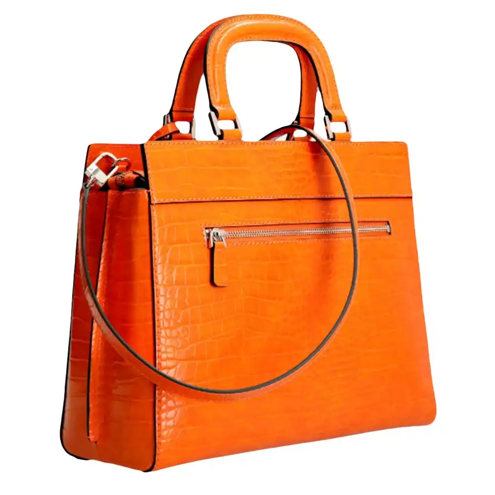 Sac a main femme Guess Maxi Katey croco Orange - ZESHOES Sac a main femme Guess Maxi Katey croco Orange - ZESHOES