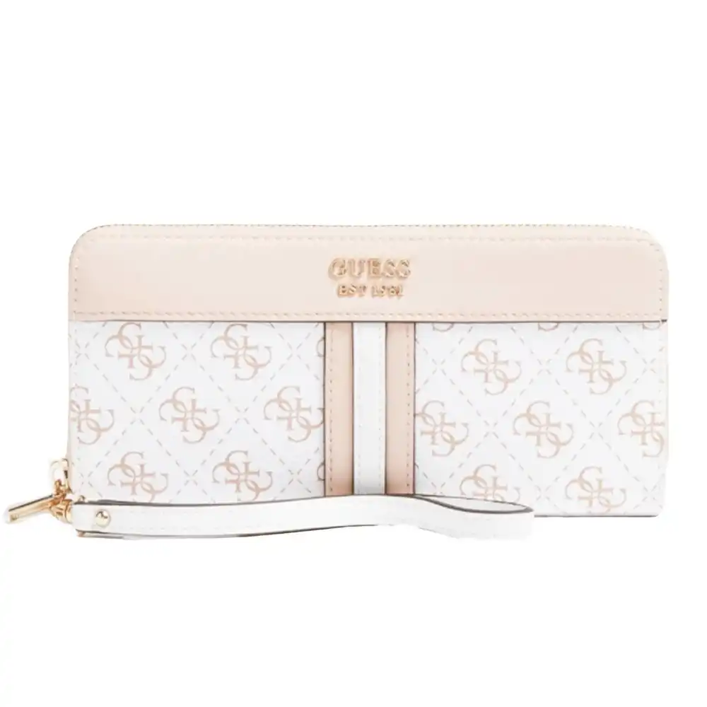 Portefeuille femme Guess Pink logo Blanc - ZESHOES