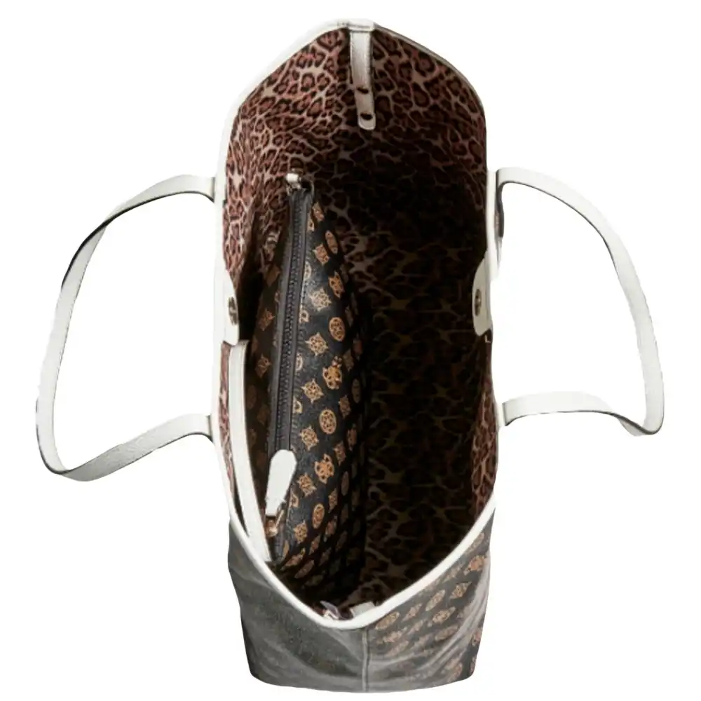 Sac a main femme Guess Cabas vikky logo 4g Marron - ZESHOES