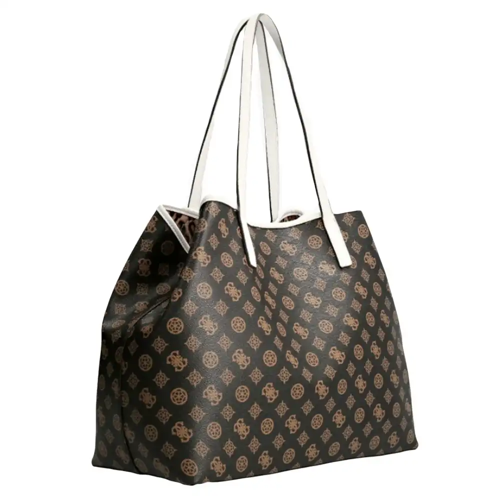 Sac a main femme Guess Cabas vikky logo 4g Marron - ZESHOES