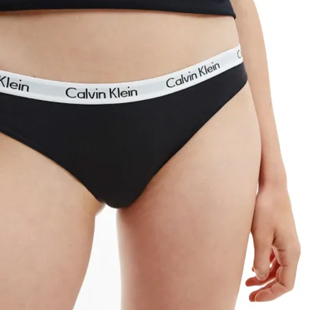 Culotte femme Calvin Klein Noir Pack x3 unlimited logo