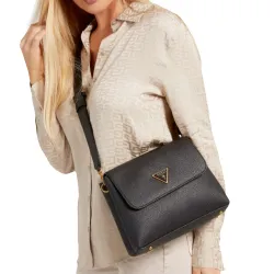 Sac a main femme Guess Classic logo triangle Noir - ZESHOES