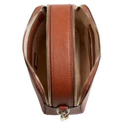 Pochette femme Guess logo triangle Cognac - ZESHOES