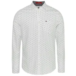 Chemise manches longues homme Tommy Jeans Oxford lobby shirt Blanc - ZESHOES Chemise manches longues homme Tommy Jeans Oxford lobby shirt Blanc - ZESHOES