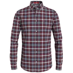 Chemise manches longues homme Tommy Jeans Essentiel poplin check shirt Rouge ...