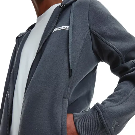 Sweat capuche homme Calvin Klein Gris Zip up hoodie