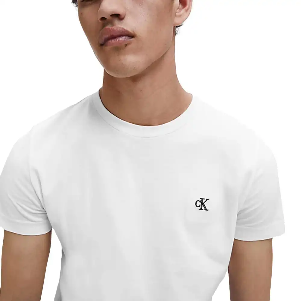 T shirt manche courte homme Calvin Klein slim organic Blanc - ZESHOES