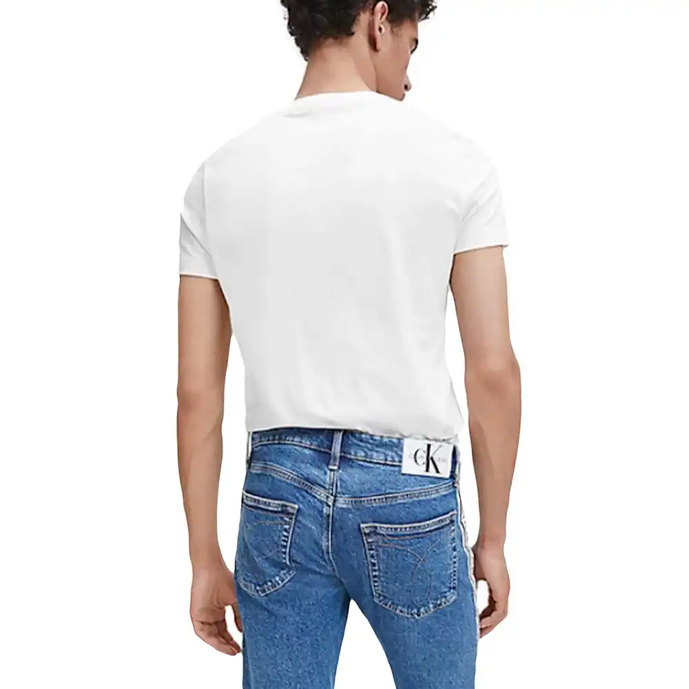T shirt manche courte homme Calvin Klein slim organic Blanc - ZESHOES
