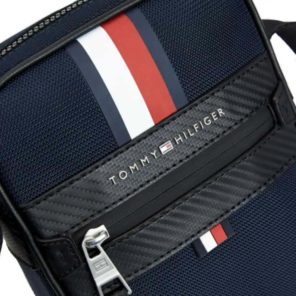 Pochette homme Tommy Jeans Elevated nylon c mini reporter Bleu - ZESHOES Pochette homme Tommy Jeans Elevated nylon c mini reporter Bleu - ZESHOES