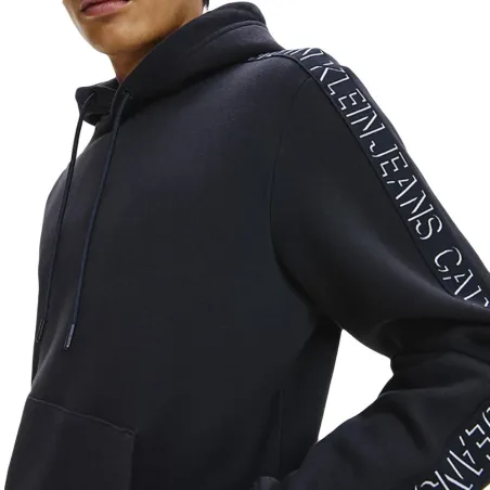 Produits victimes de leur succès Calvin Klein Noir Shadow logo tape sleeves hoodie