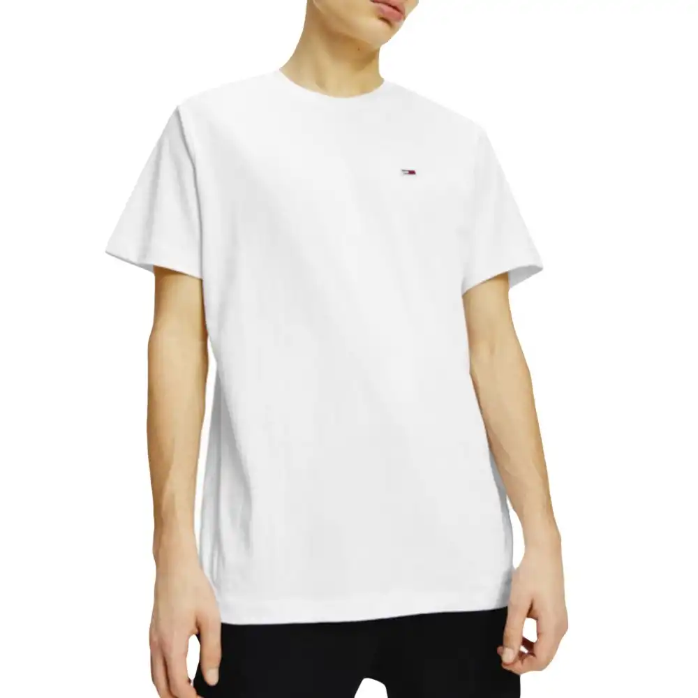 T shirt manche courte homme Tommy Jeans Classic jersey Blanc - ZESHOES