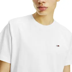 T shirt manche courte homme Tommy Jeans Classic jersey Blanc - ZESHOES T shirt manche courte homme Tommy Jeans Classic jersey Blanc - ZESHOES