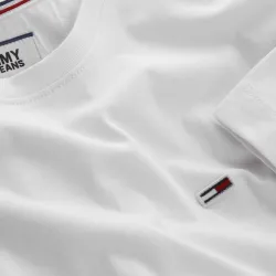T shirt manche courte homme Tommy Jeans Classic jersey Blanc - ZESHOES T shirt manche courte homme Tommy Jeans Classic jersey Blanc - ZESHOES