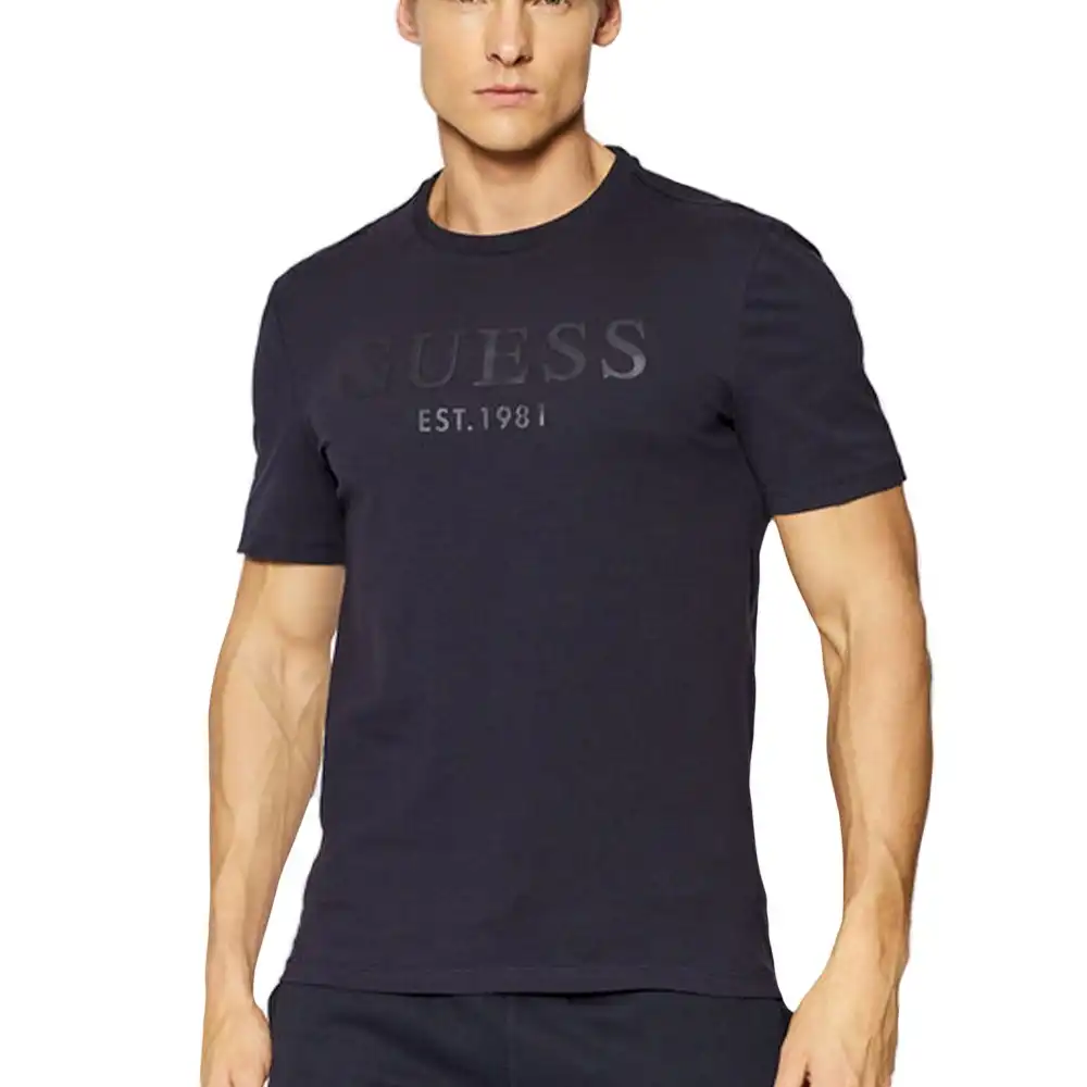 T shirt manche courte homme Guess Grammy Bleu - ZESHOES