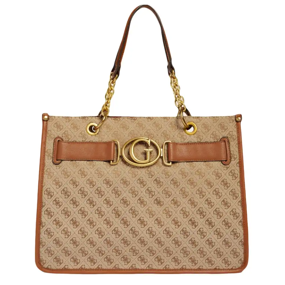 Sac a main femme Guess Cabas aileen Cognac - ZESHOES