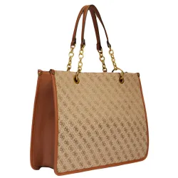 Sac a main femme Guess Cabas aileen Cognac - ZESHOES
