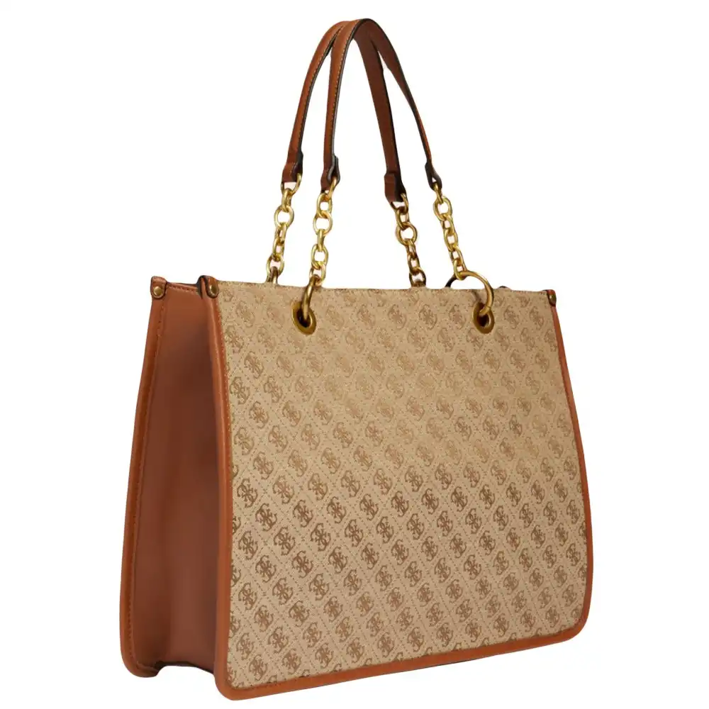 Sac a main femme Guess Cabas aileen Cognac - ZESHOES