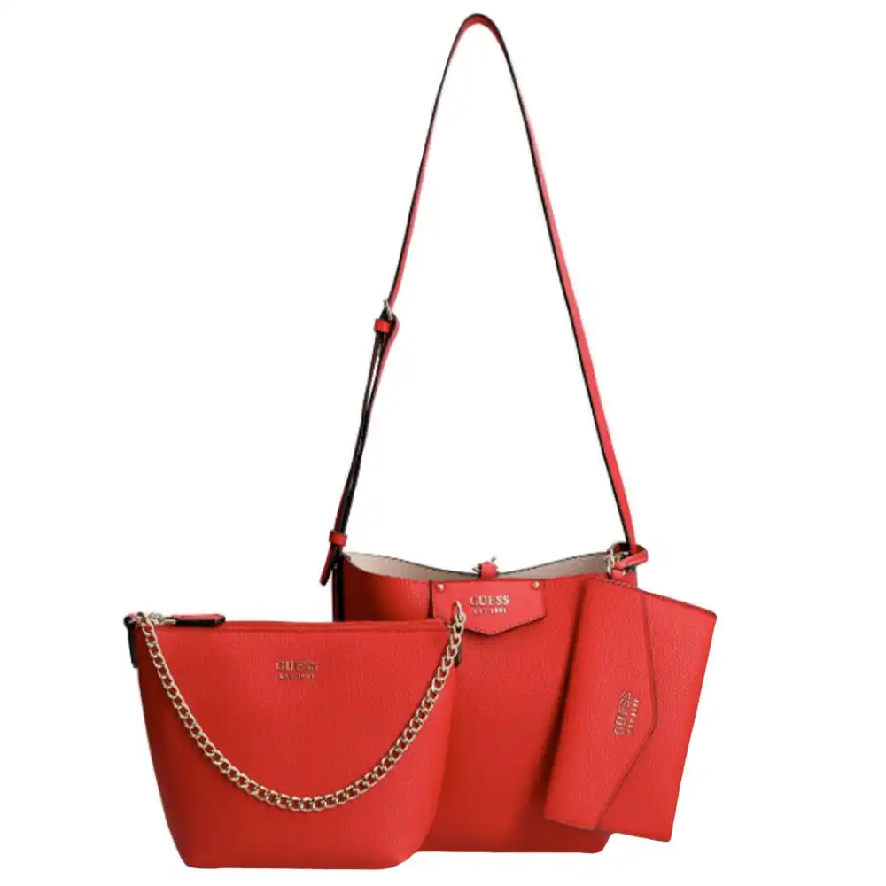 Sac a main femme Guess Brenton Rouge - ZESHOES