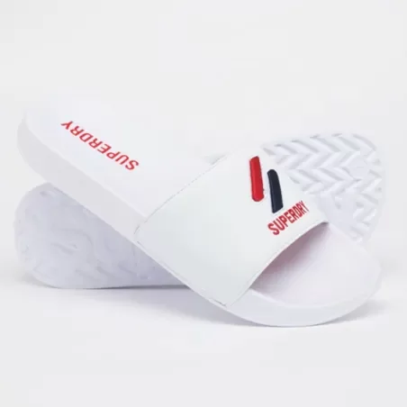 Tong homme Superdry Blanc Core pool slide