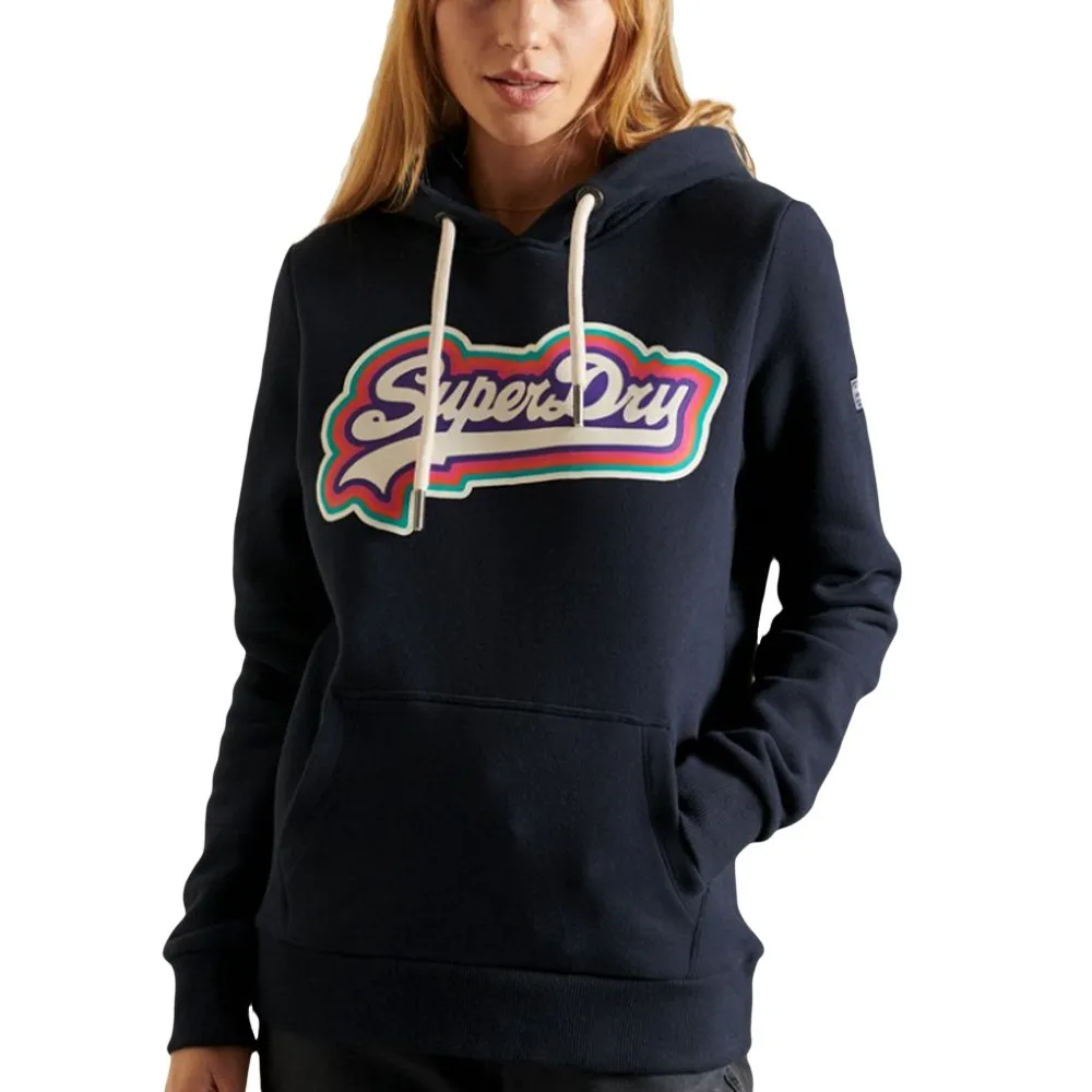 Superdry Sweat Rainbow hood Femme Bleu