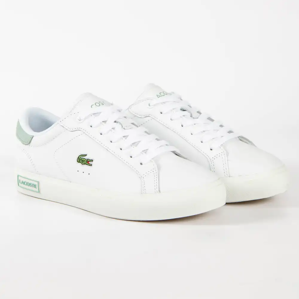 Basket de ville basse femme Lacoste Powercourt Blanc - ZESHOES