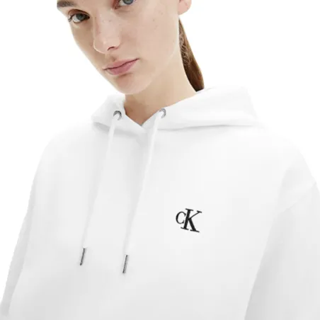 Produits victimes de leur succès Calvin Klein Blanc Embroidery hoodie