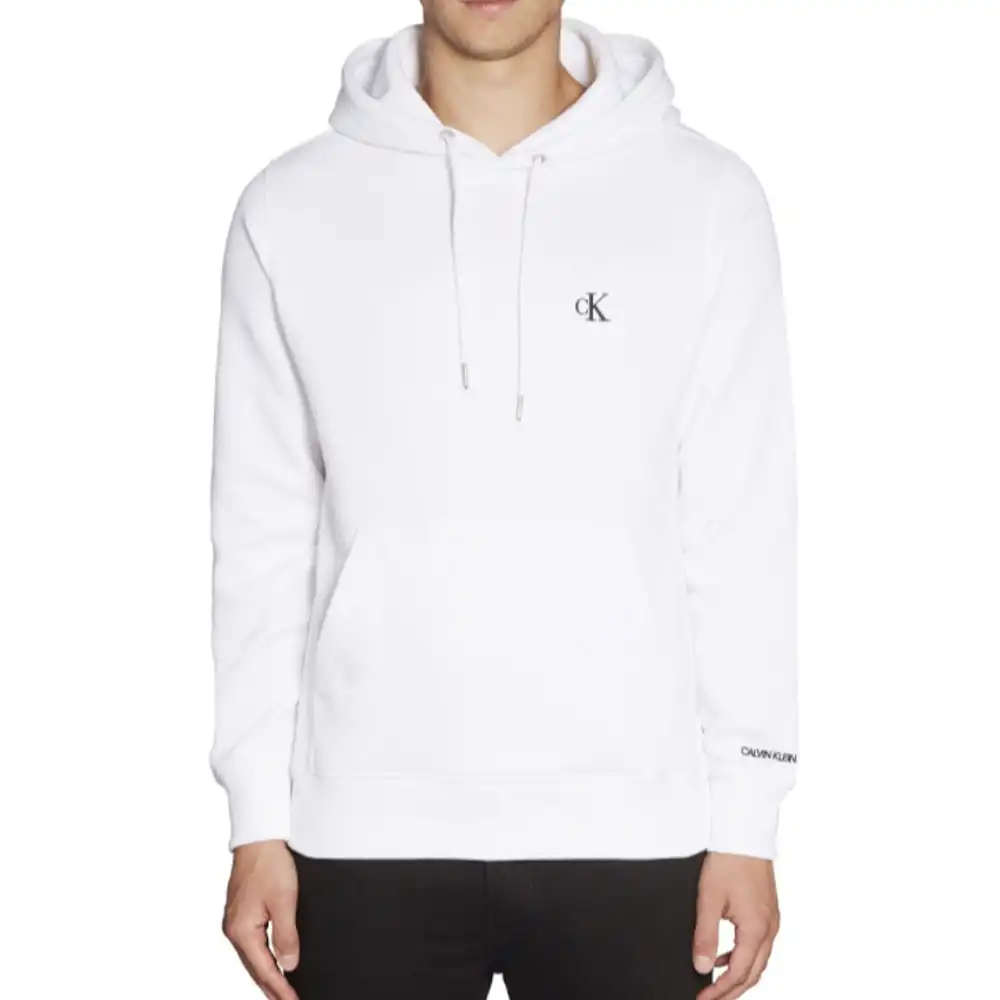 Sweat capuche homme Calvin Klein Essential regular hoodie Blanc - ZESHOES