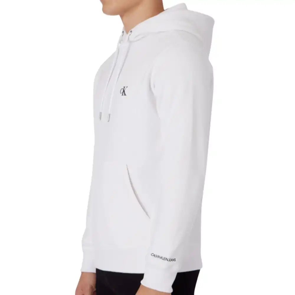 Sweat capuche homme Calvin Klein Essential regular hoodie Blanc - ZESHOES Sweat capuche homme Calvin Klein Essential regular hoodie Blanc - ZESHOES