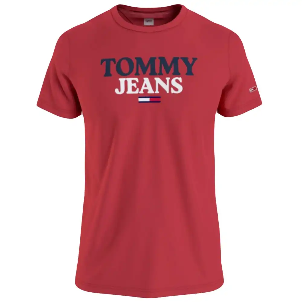 T shirt manche courte homme Tommy Jeans Classic front logo Rouge - ZESHOES