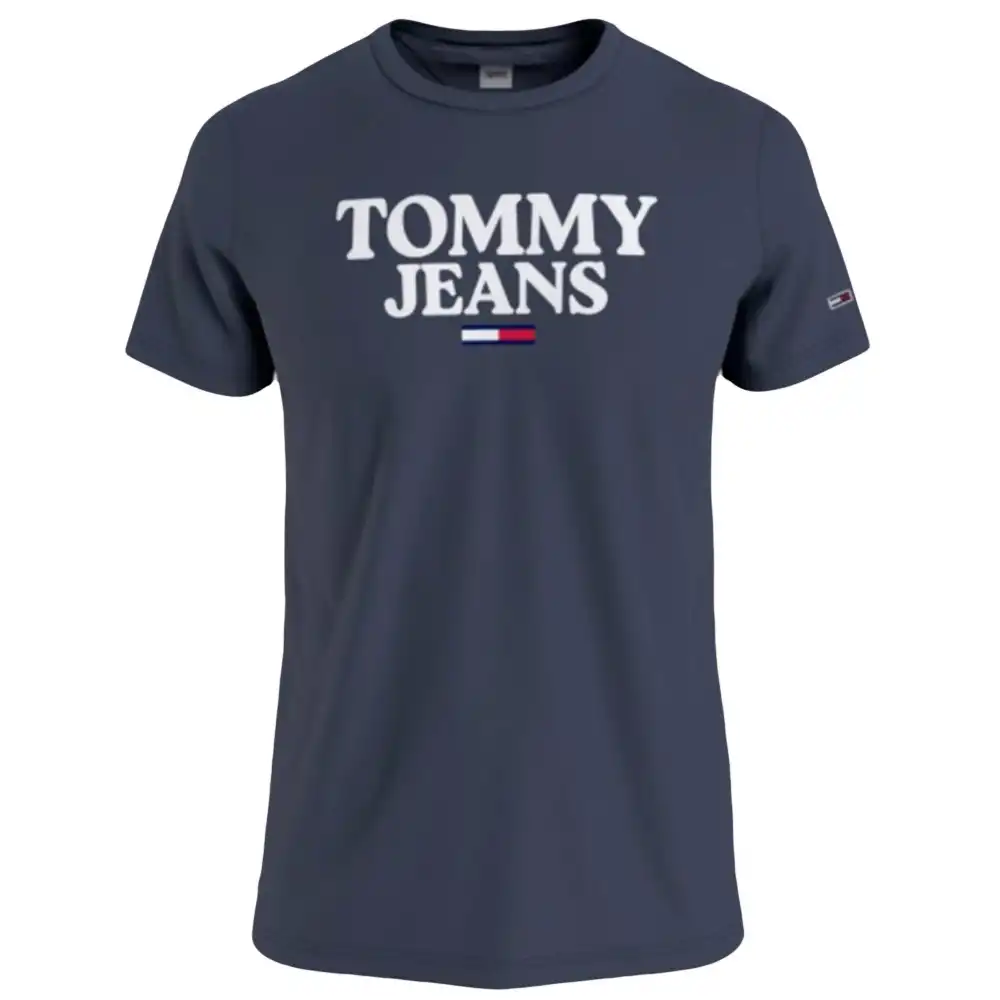 T shirt manche courte homme Tommy Jeans Classic front logo Bleu - ZESHOES