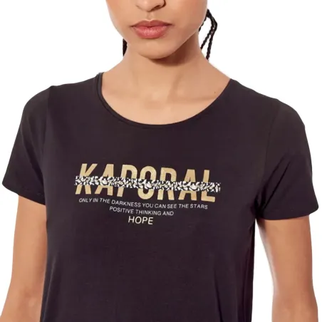 Tee shirt manche courte femme Kaporal Noir Kalin