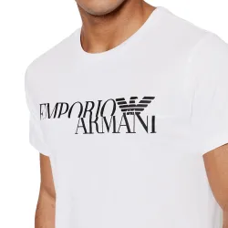 T shirt manche courte homme Emporio Armani Bialy Blanc - ZESHOES T shirt manche courte homme Emporio Armani Bialy Blanc - ZESHOES