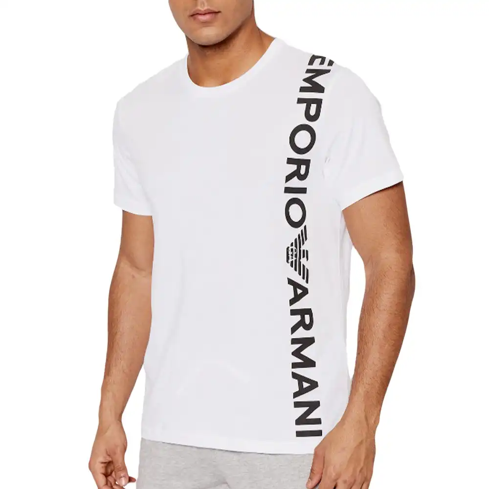 T shirt manche courte homme Emporio Armani Regular fit Blanc - ZESHOES